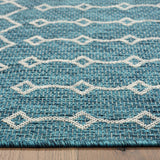 5' X 8' Blue And Gray Indoor Outdoor Area Rug