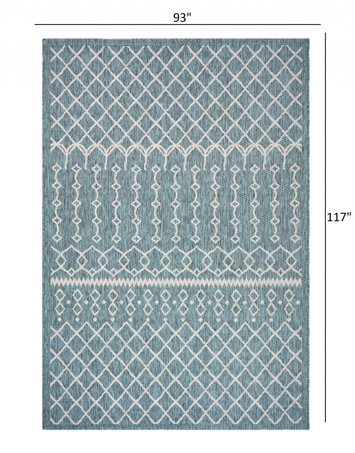 5' X 8' Blue And Gray Indoor Outdoor Area Rug