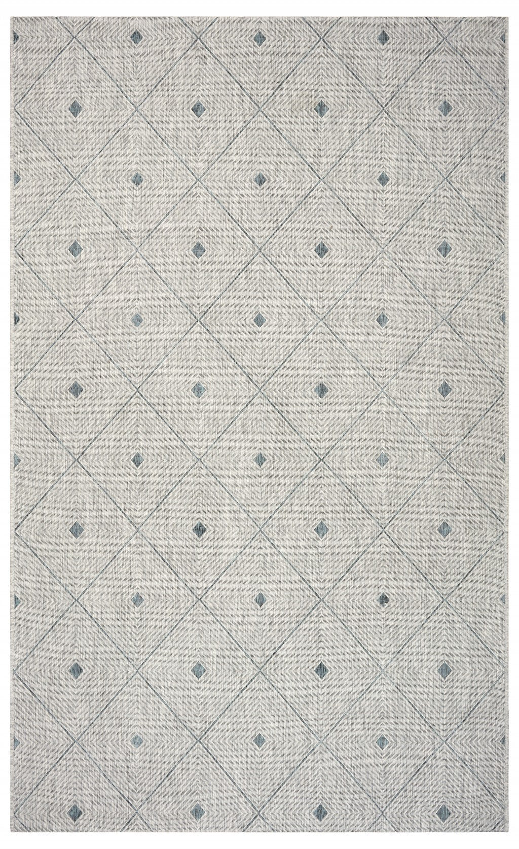 5' X 8' Blue And Gray Indoor Outdoor Area Rug