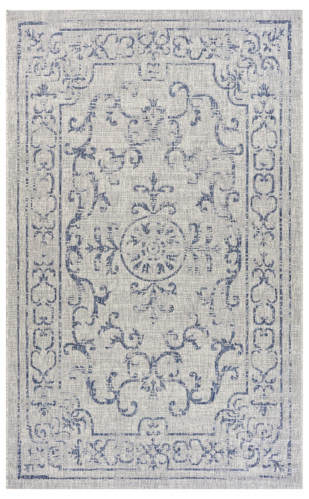 8' X 10' Blue And Gray Indoor Outdoor Area Rug