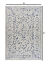 8' X 10' Blue And Gray Indoor Outdoor Area Rug