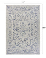 8' X 10' Blue And Gray Indoor Outdoor Area Rug