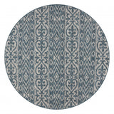 8' X 8' Blue And Gray Indoor Outdoor Area Rug