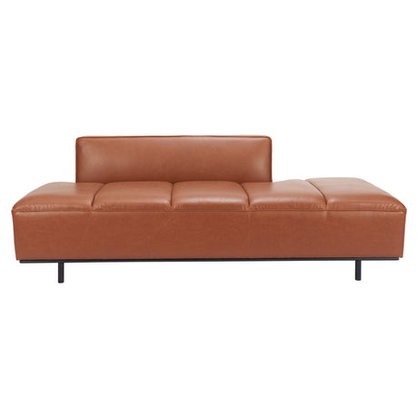 79" Brown Faux Leather Sofa With Black Legs