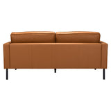 72" Brown Polyester Sofa With Black Legs