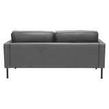 72" Gray Polyester Sofa With Black Legs