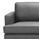 72" Gray Polyester Sofa With Black Legs