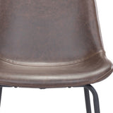 26" Brown and Black Steel Low Back Counter Height Bar Chair