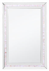 36" Silver Glass Framed Accent Mirror