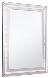 36" Silver Glass Framed Accent Mirror