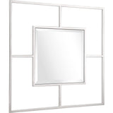 32" Silver Square Metal Framed Accent Mirror