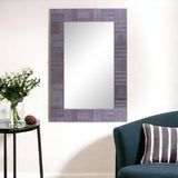 35" Gray Glass Framed Accent Mirror