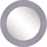 30" Gray Round Glass Framed Accent Mirror