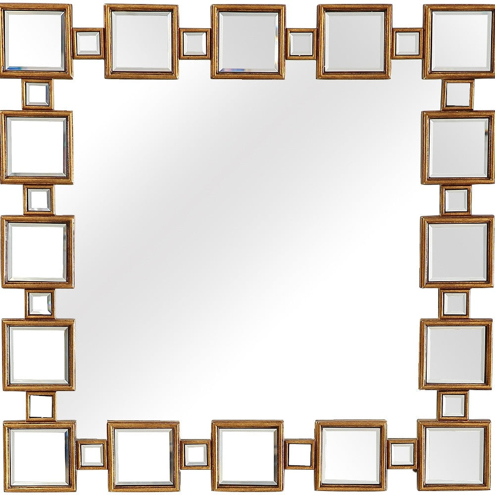 32" Gold Square Framed Accent Mirror