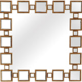 32" Gold Square Framed Accent Mirror