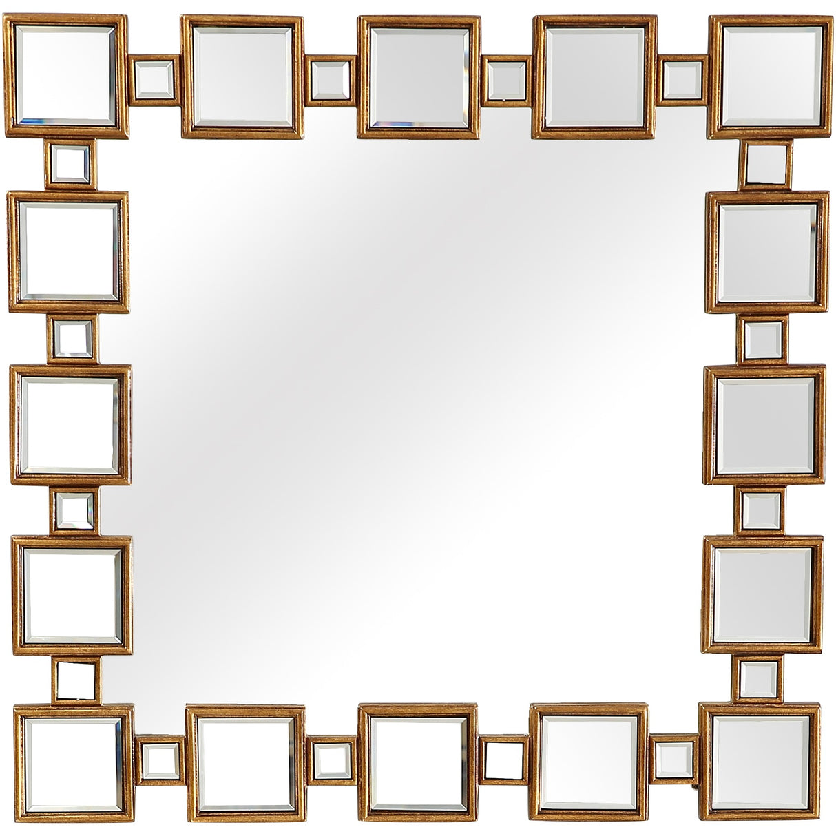 32" Gold Square Framed Accent Mirror