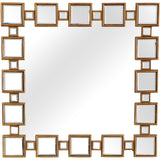 32" Gold Square Framed Accent Mirror