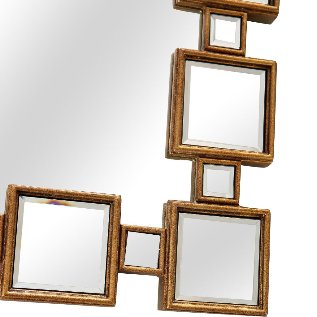 32" Gold Square Framed Accent Mirror