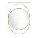 39" Gold Oval Metal Framed Accent Mirror