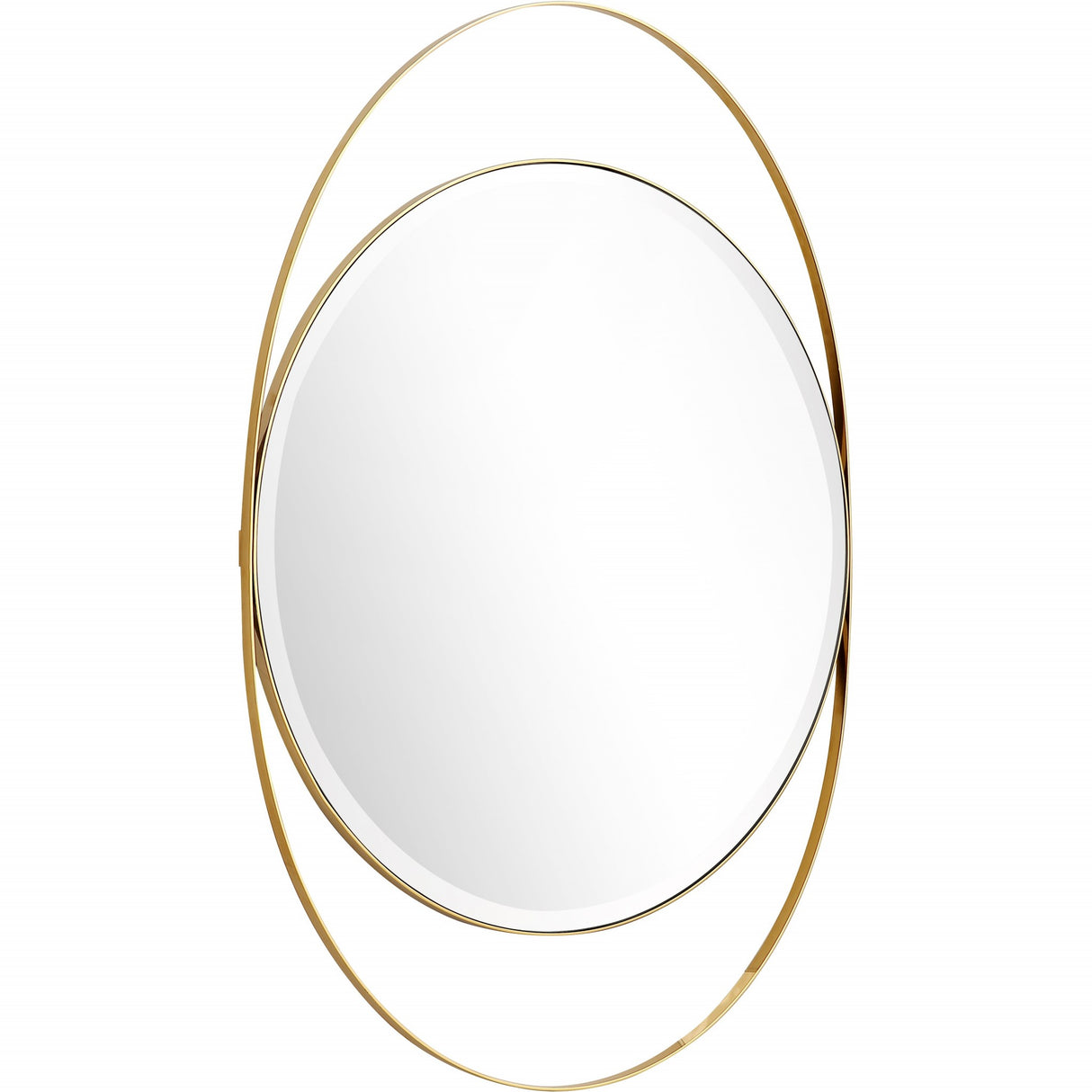 39" Gold Oval Metal Framed Accent Mirror