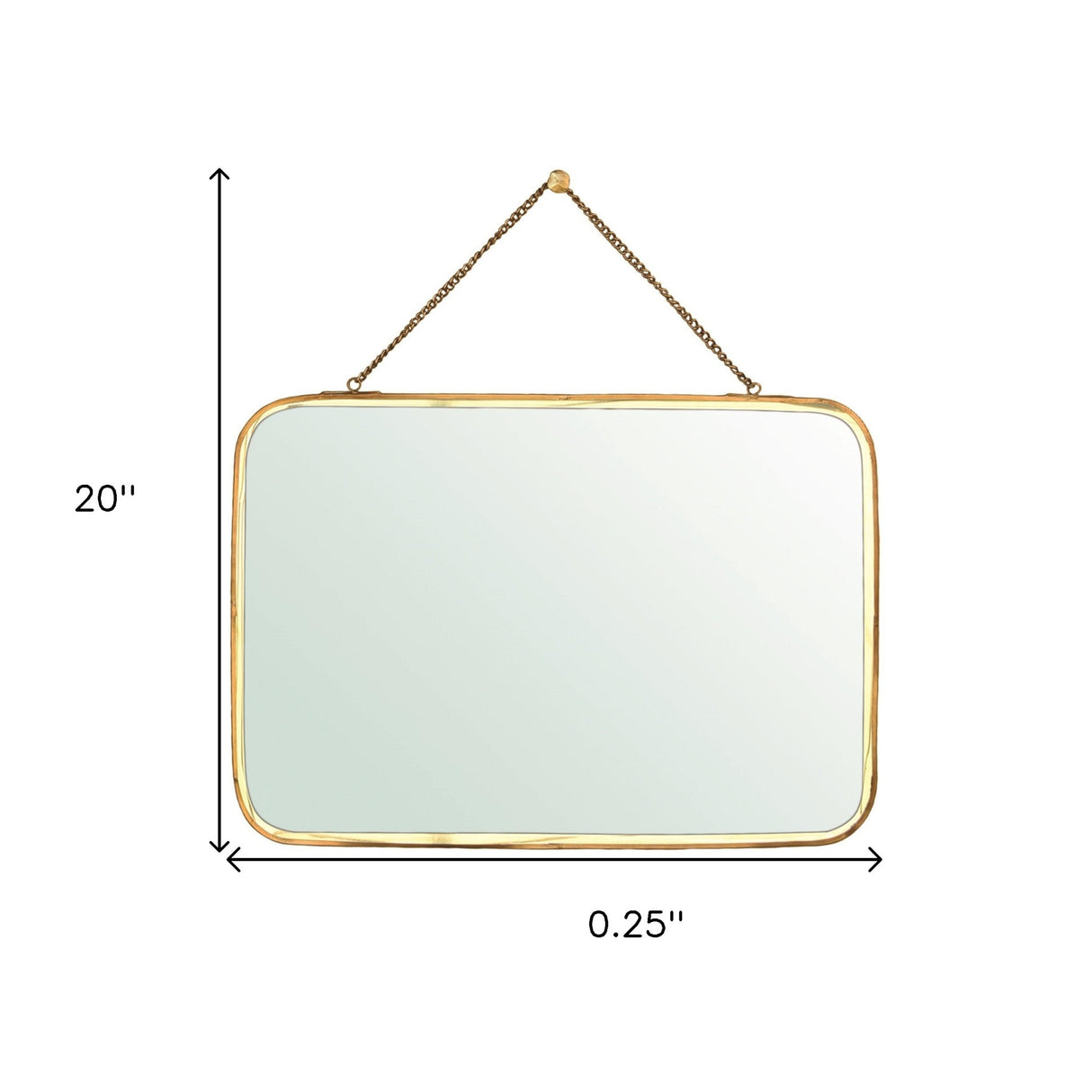 Gold Metal Horizontal Wall Mirror