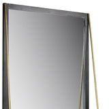 Black Metal Mirror with Shelf