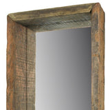 28" Natural Brown Framed Full Length Hanging Mirror