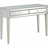 48" Silver Mirrored Glass Console Table