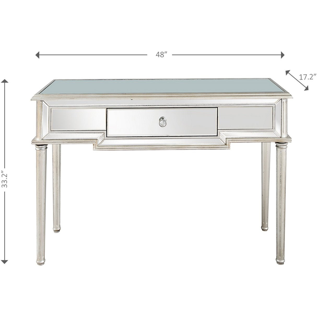 Silver Leaf Antiqued Console Table