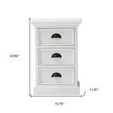 Classic White Three Drawer Nightstand