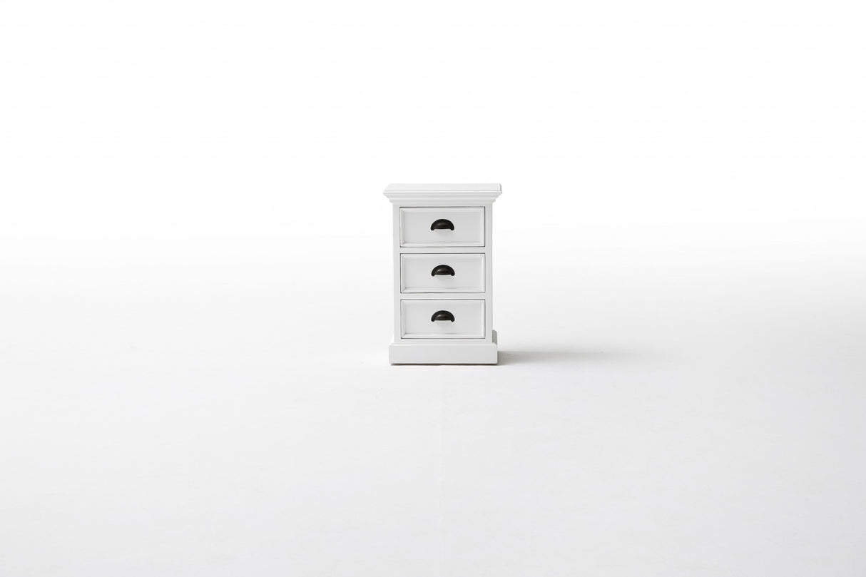 Classic White Three Drawer Nightstand