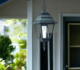 Matte Black Beveled Glass Outdoor Hanging Light