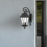 XL Matte Black Tapered Hanging Lantern Wall Light