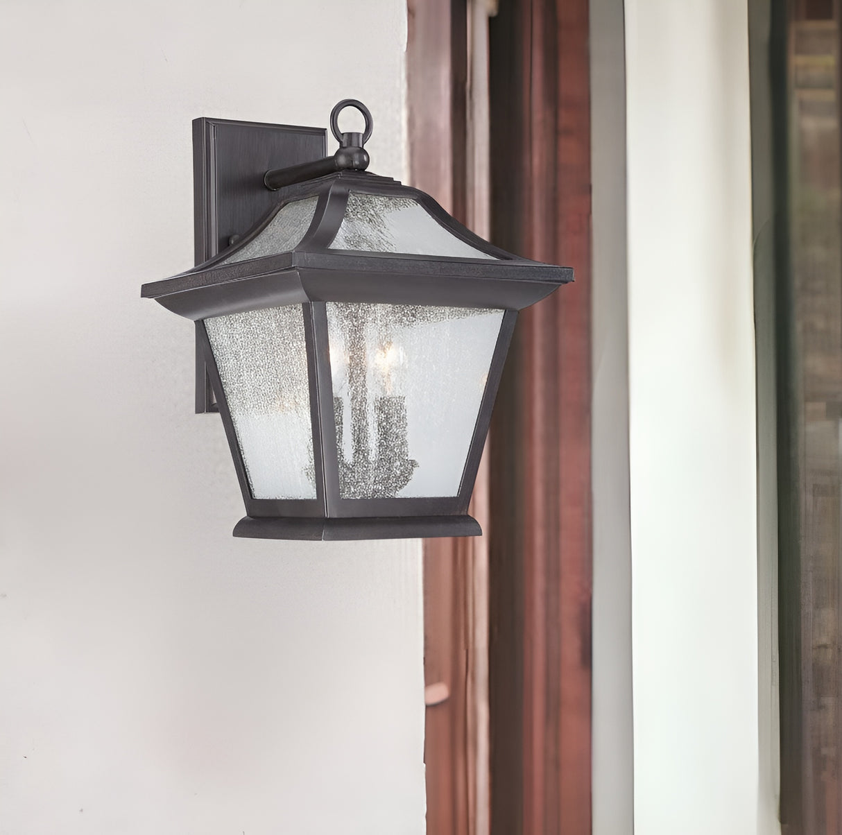 XL Matte Black Birdhouse Shape Outdoor Wall Light