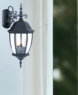 Matte Black Hanging Ornamental Lantern Wall Light
