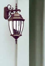 Dark Brown Hanging Ornamental Lantern Wall Light