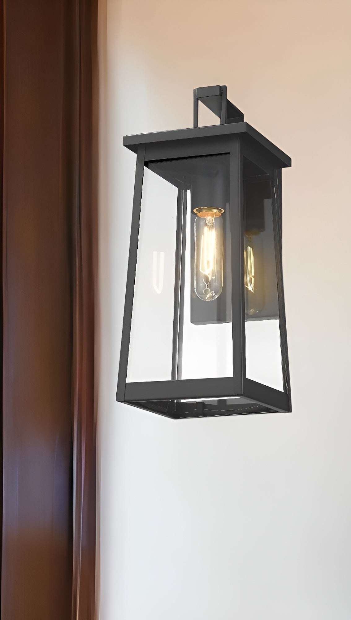 Black Contempo Elongated Outdoor Wall Light