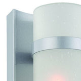Brushed Silver and White Glass Wall Sconce