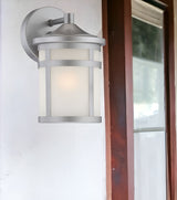Brushed Silver Hanging Lantern Shape Wall Light