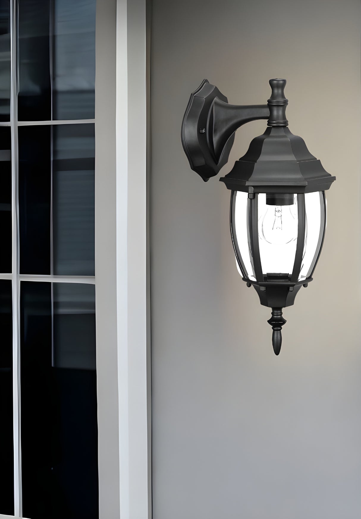 Matte Black Hanging Globe Lantern Wall Light