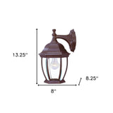 Dark Brown Wide Hanging Lantern Wall Light