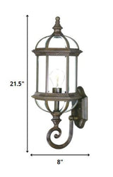 Antique Brown Cylindrical Lantern Wall Light