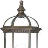 Antique Brown Cylindrical Lantern Wall Light
