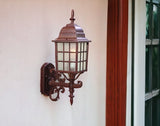 Dark Brown Window Pane Lantern Wall Sconce