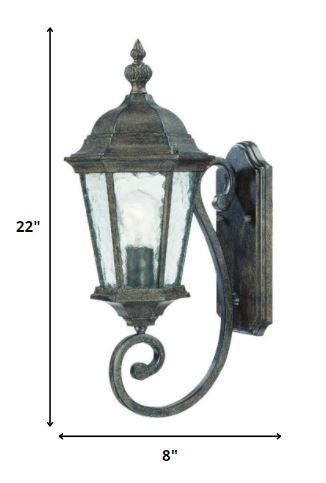 One Light Antique Black Carousel Lantern Wall Light