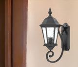 One Light Matte Black Carousel Lantern Wall Light