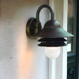 Antique Bronze Three Tier Lamp Shade Outdoor Wall Light