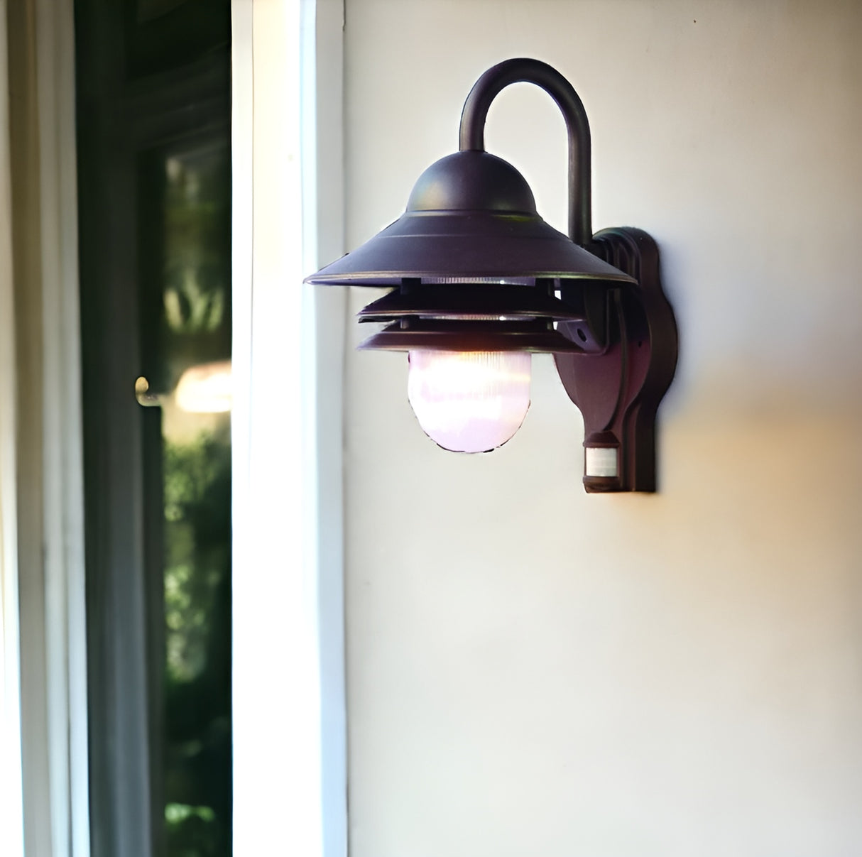 Antiqued Bronze Motion Sensor Outdoor Wall Light