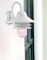 White Three Tier Lamp Shade Outdoor Wall Light