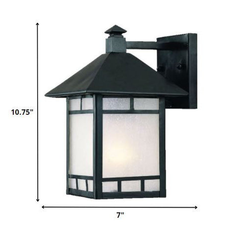 Petite Matte Black Frosted Glass Lantern Wall Light